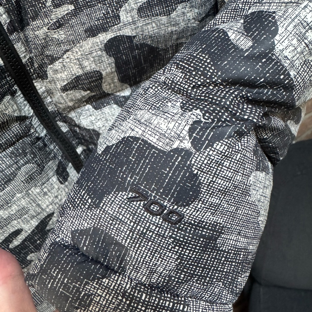 North face nuptse 700 coat jacket down feathers nylon puffer boys kids camo - Picture 8 of 12
